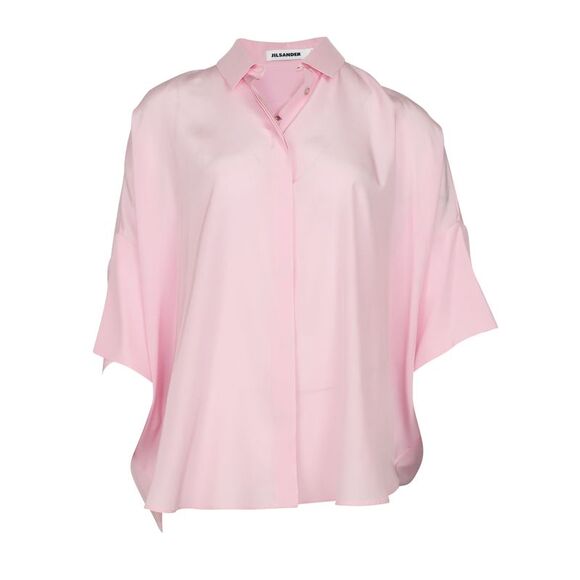 Jil Sander Crepe de Chine Shirt in Pink Silk